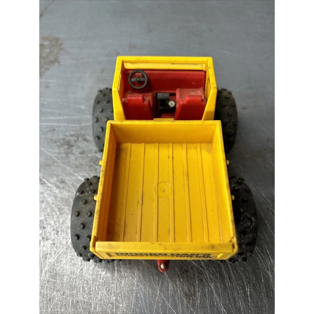 Vintage JOUSTRA Made in France Tractor  Digger Dans‎ Red Yellow Goodyear Tire